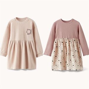 Bundle of two casual Zara dresses in rose / powder pink / mauve